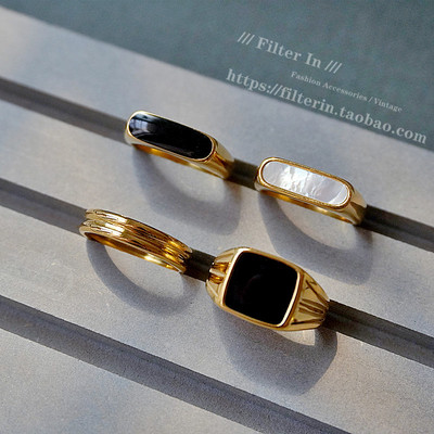 有滤镜方块不掉色贝壳戒指