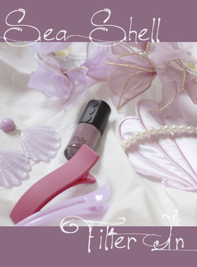 (半价清仓）Mermaid人鱼。blingbling淡紫色细闪贝壳吊坠耳钉