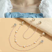 衣服防滑链条服装 饰品开衫 披肩复古流苏风固定夹子挂链衬衣领口链