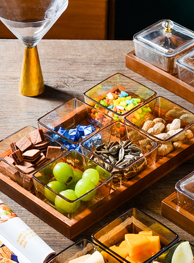 北欧复古高颜值玻璃果盘家用客厅摆盘干果盘商用零食糖果盘ins风