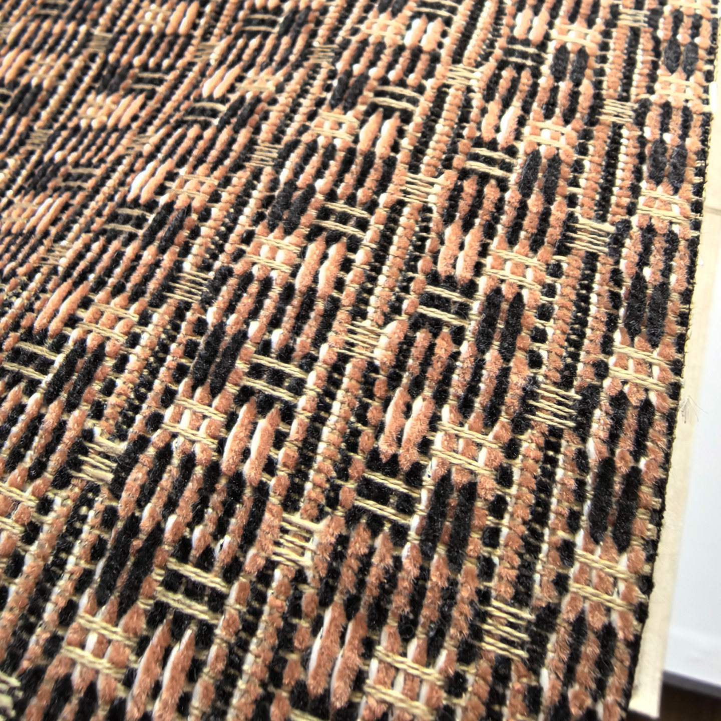 高档长绒复古格纹编织无缝墙布