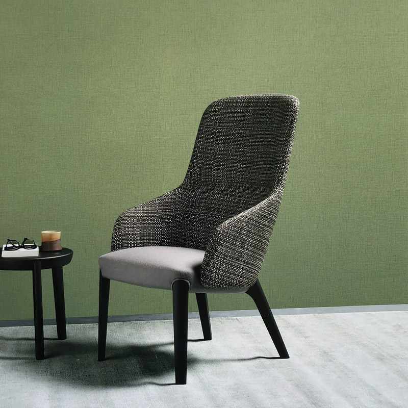 苔藓绿细织布纹墙布酒店房客厅卧室国潮网红直播间草编纹无缝壁布