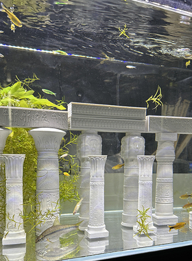 水泥埃及卢克索神庙柱子鱼缸造景