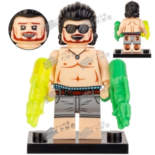 欧美电影明星沙滩小李子水枪玩耍拼装积木人仔玩具K2120