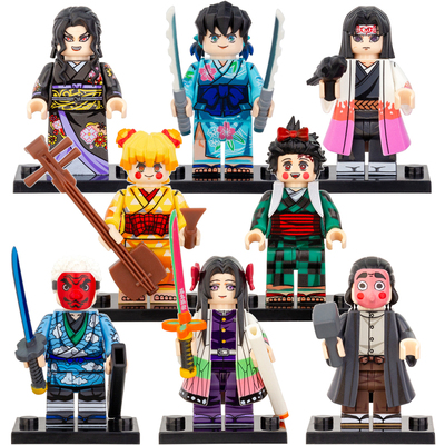 正品鬼灭之刃动漫第三方积木人仔