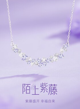 s999足银紫藤花手链项链新款轻奢小众精致高级送女友闺蜜生日礼物