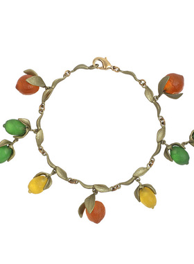 蒂梵2026新品青柠手链植物珠宝欧美ins风女柠檬果多吊坠森系复古