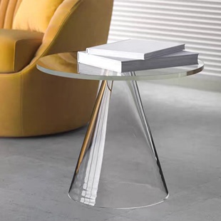 轻奢北欧极简艺术玻璃茶几客厅样板房现代茶桌网红个性圆桌角几