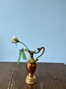 中古镀银花器银花瓶 一支花花器