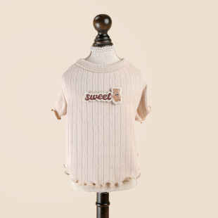 petcircle宠物衣服狗狗猫咪衣服春夏新款 可爱甜心小熊打底衫