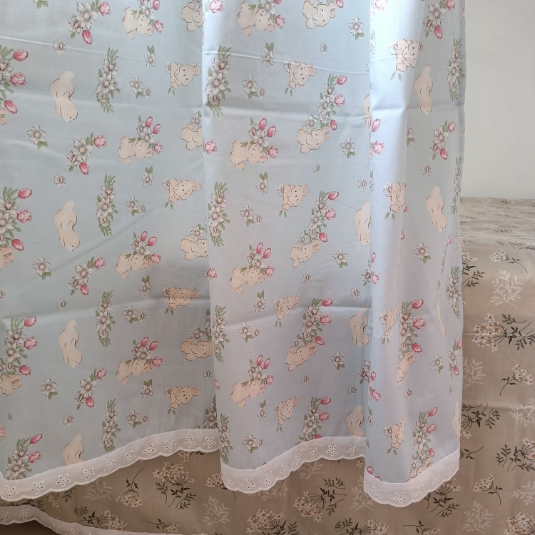 萌兔 纯棉床帘床幔学生宿舍上铺下铺棉布床帘子母床 健康环保透气,床上用品,床幔,淘宝优惠券,粉丝福利购,淘宝优惠卷