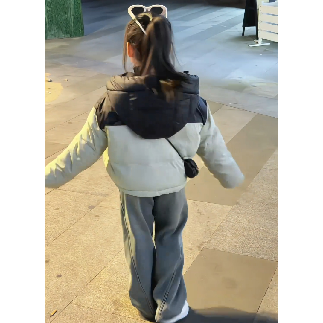 韩版学生保暖女童短款羽绒棉服