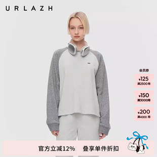 简约INS风夹花灰圆领宽松插肩袖 卫衣休闲上衣 新款 URLAZH有兰春季