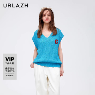 复古慵懒休闲宽松针织背心马甲女 URLAZH有兰新款