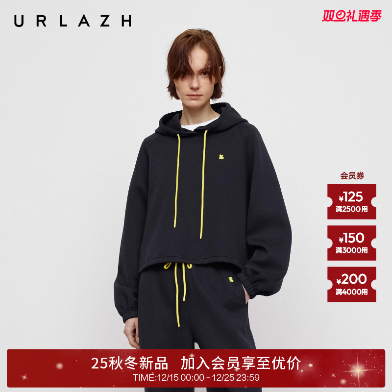 藏青色休闲宽松连帽卫衣