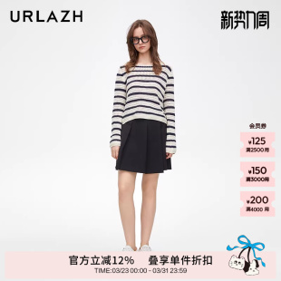 URLAZH有兰新款 女 黑色气质简约学院风挺括质感减龄百搭裙裤