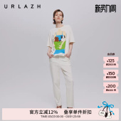 新款 9分裤 清爽白简约时尚 纯色百搭牛仔裤 女 修身 URLAZH有兰秋季