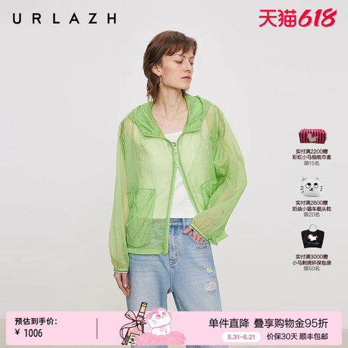 有兰双拉链轻薄连帽皮肤衣