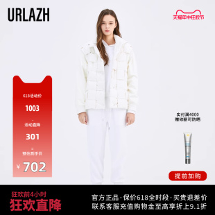 运动宽松小脚休闲裤 URLAZH有兰新款 简约时尚 白色束脚裤 女