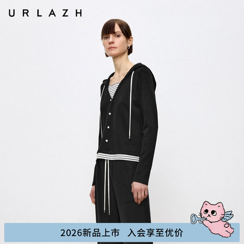 有兰假两件拼接连帽外套