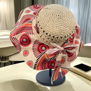 度假風沙灘海邊草帽子女夏季 戶外出游太陽帽 遮陽帽大帽檐韓版