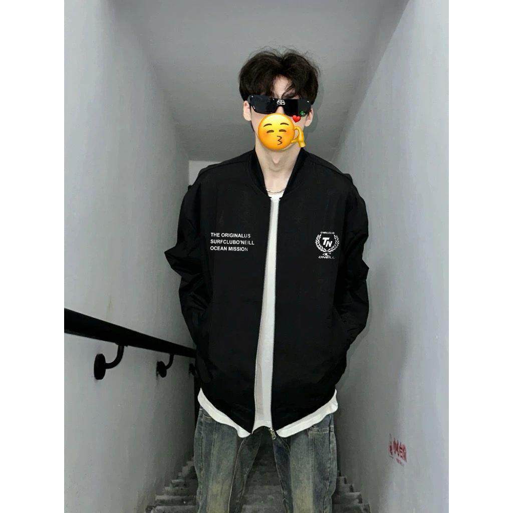 美式学生复古字母春秋飞行夹克男女宽松新款休闲百搭情侣棒球外套