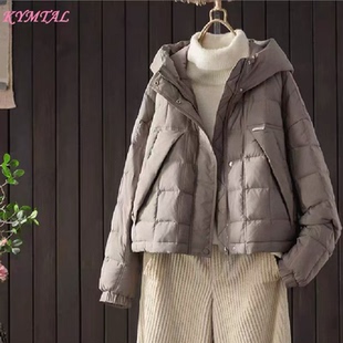 轻薄羽绒服女款 短款 连帽保暖白鸭绒外套 冬季 2025新款
