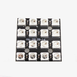 。彩色WS2812B-4*4位RGB全彩LED驱动模块16位彩灯开发板SUNLEPHAN