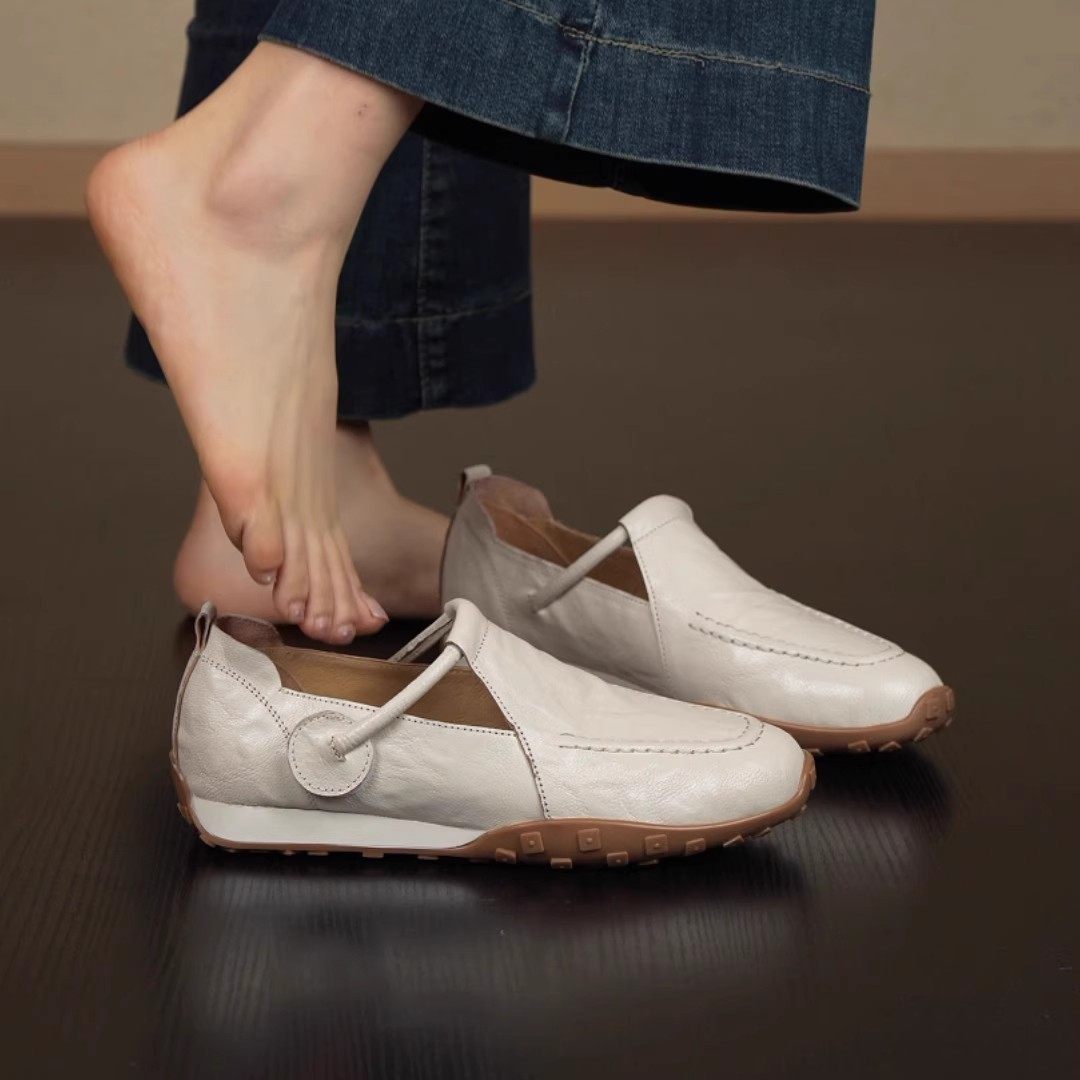 2025新款复古风圆头浅口时尚小众设计感百搭魔术贴外穿深口单鞋,女鞋,深口单鞋,淘宝优惠券,粉丝福利购,淘宝优惠卷