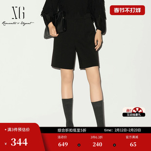 XG雪歌直筒西装五分裤中裤2026春季新款阔腿外穿通勤休闲短裤女装