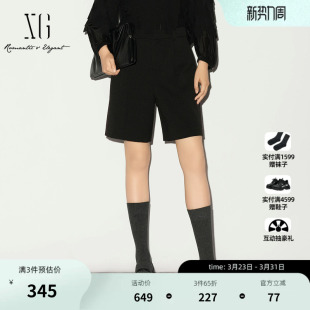 2026春季 中裤 新款 阔腿外穿通勤休闲短裤 XG雪歌直筒西装 女装 五分裤