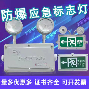 EX防爆应急灯安全出口疏散指示灯led消防应急双头标志灯通道36V