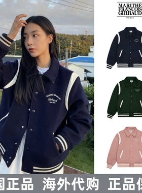 韩国正品marithe棒球服毛呢外套Jennie高允真同款夹克宽松休闲女