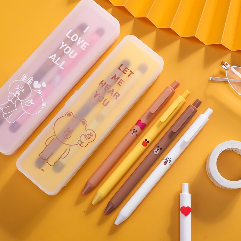 KACO LINE FRIENDS布朗熊文具限定款中性笔修正带笔记本荧光笔