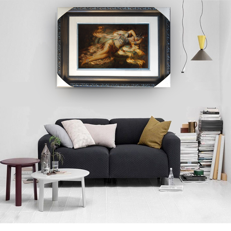 苏绣供养天纯手工刺绣品乱针绣睡美人敦煌飞天壁画曾浩油画艺术品