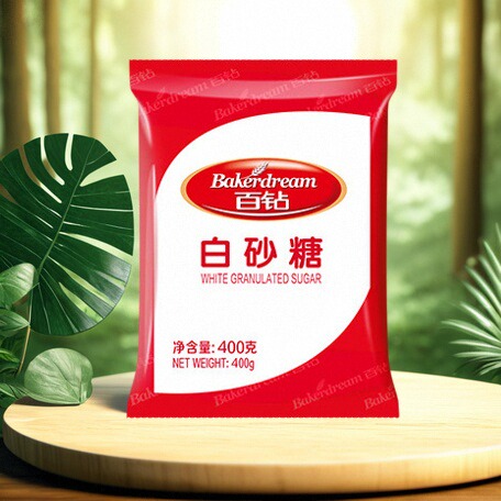 百钻厨房家用袋装食用白砂糖细砂糖调味烘焙原料400g颗粒均匀细腻