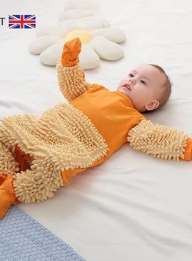 英国Next Rtrx 春秋宝宝拖地爬爬服婴儿防脏连体衣罩衣爬行服护膝