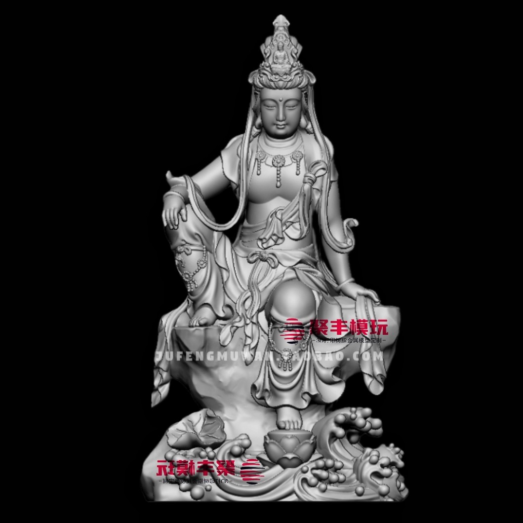 自在观音STL文件3D模型佛菩萨三维图纸STL数据机雕刻圆雕CNC