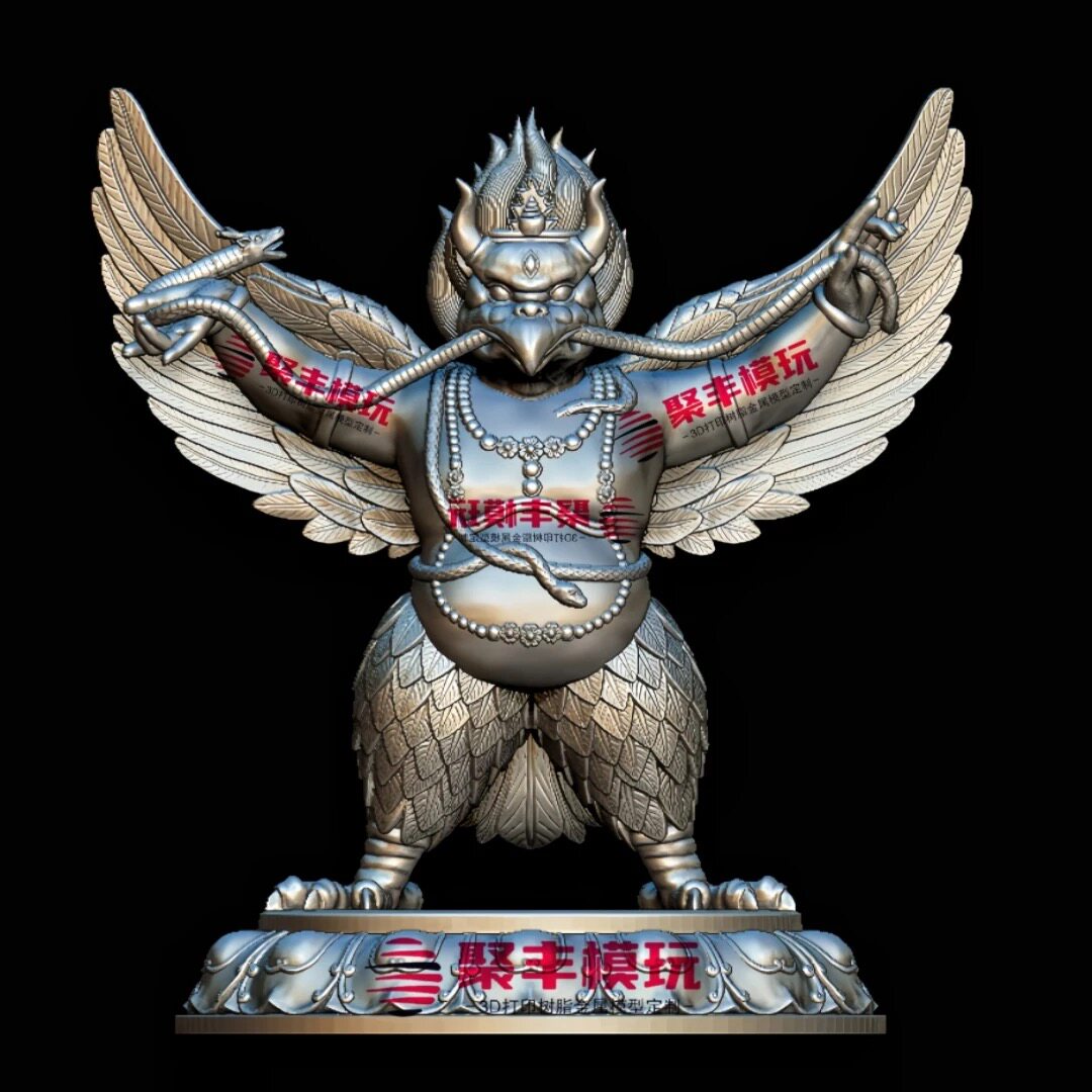藏佛大鹏金翅鸟STL文件3D模型大鹏鸟三维图纸STL数据机雕刻打印