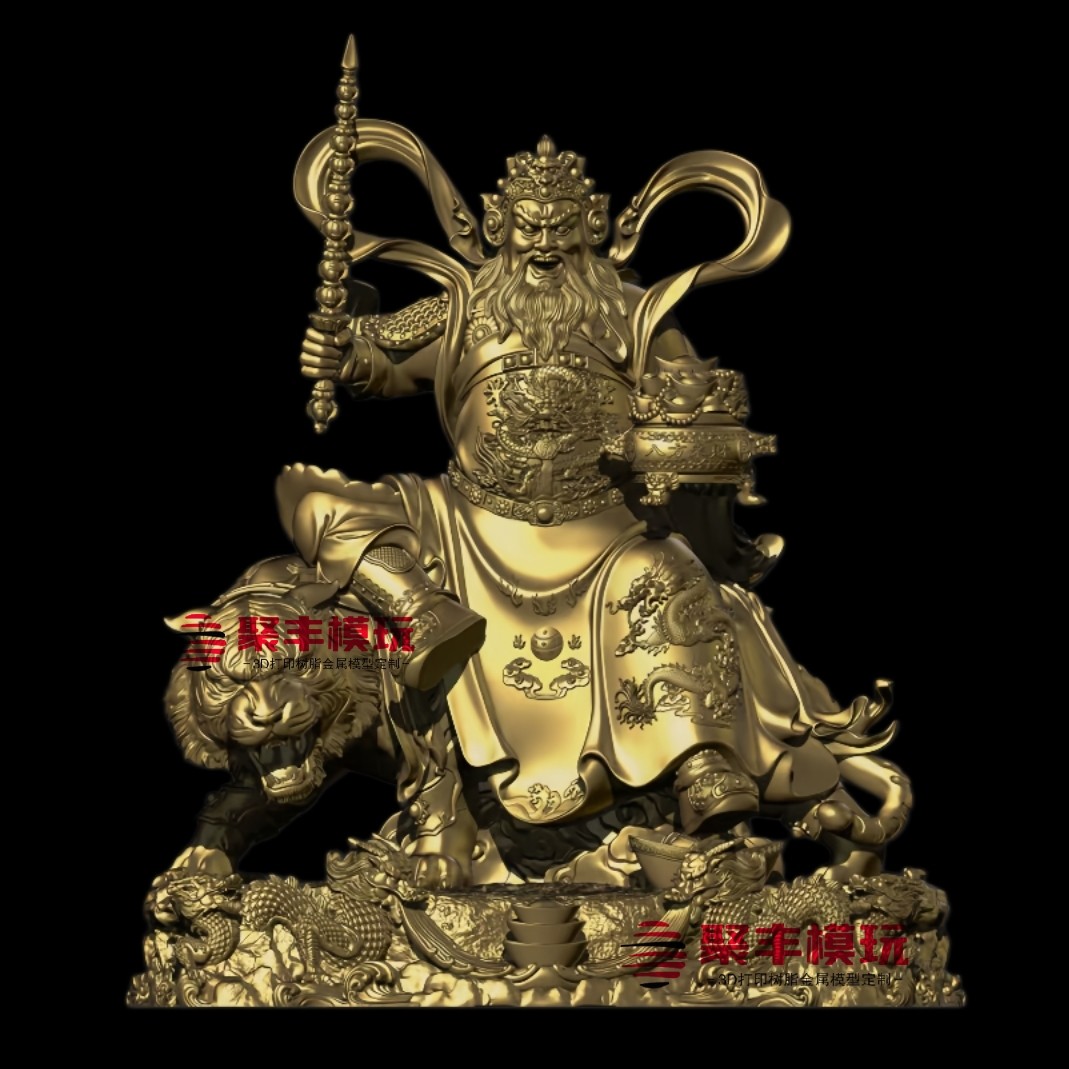财神赵公明STL文件3D图纸模型赵公明三维图纸STL数据机雕