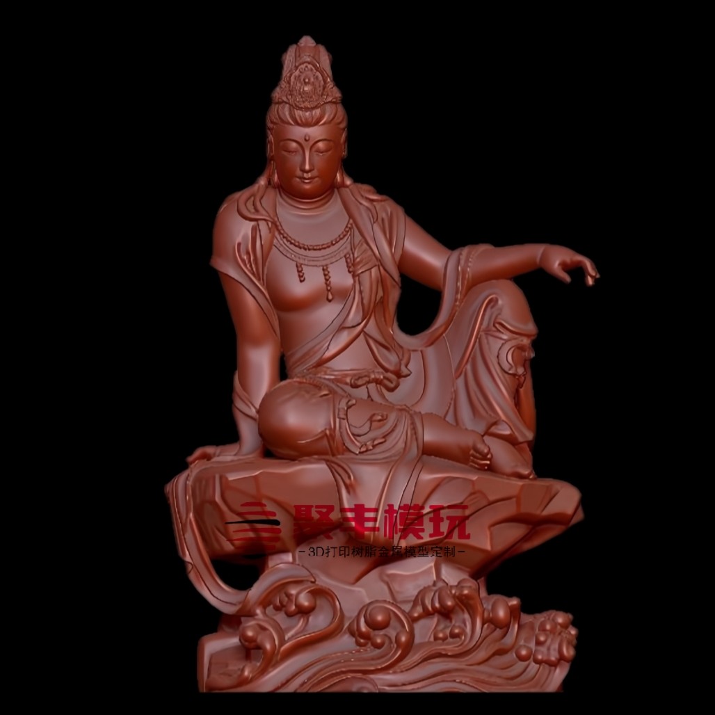 观音菩萨STL文件3D图纸模型观音三维立体STL数据机雕刻打印
