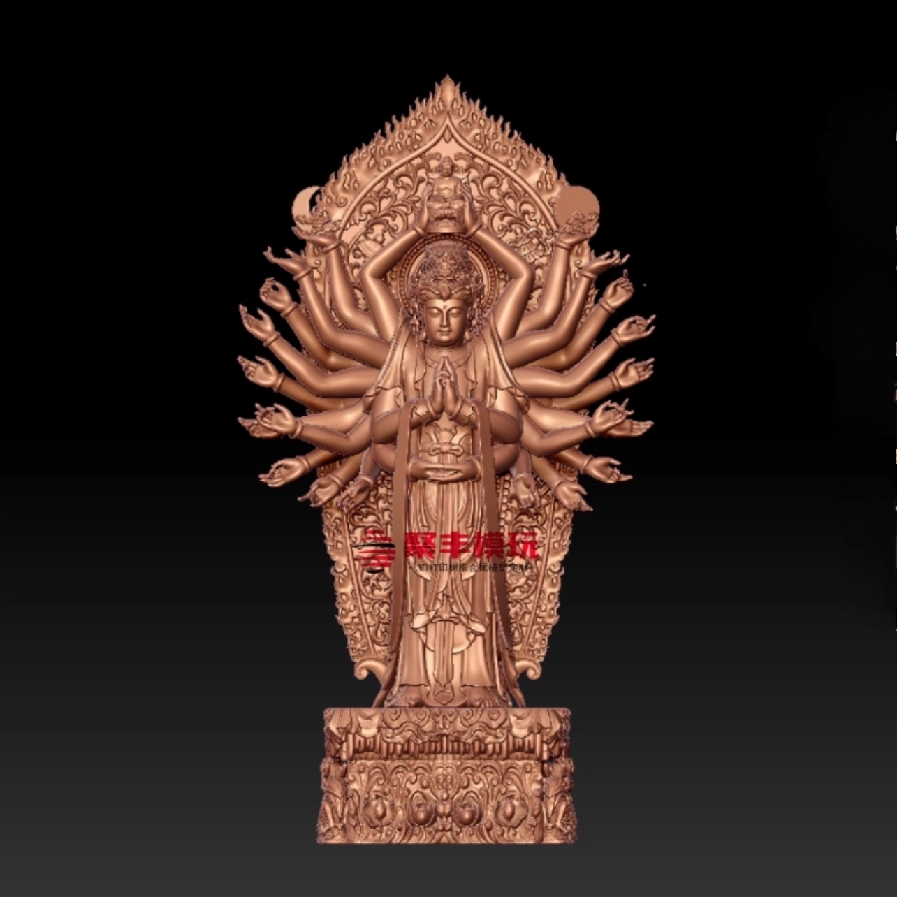 千手观音STL文件3D模型观音菩萨三维图纸STL数据机雕刻打印CNC