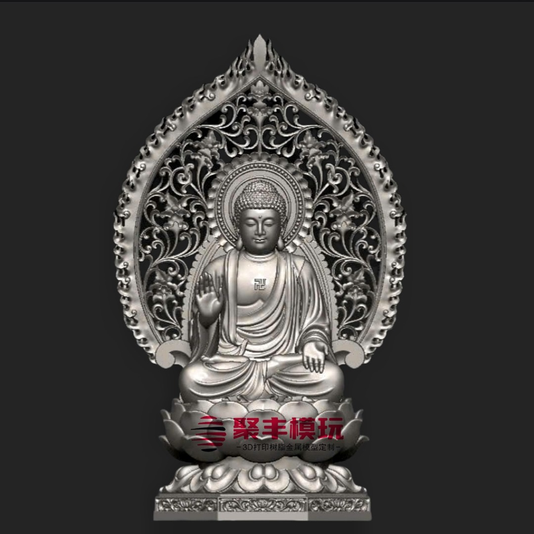 如来佛祖圆雕STL文件3D模型如来三维STL数据电脑雕刻图纸