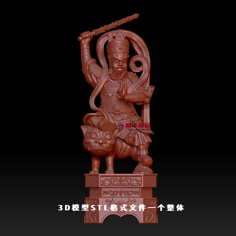 武财神赵公明STL文件3D模型赵公明三维图纸STL数据3D打印CNC
