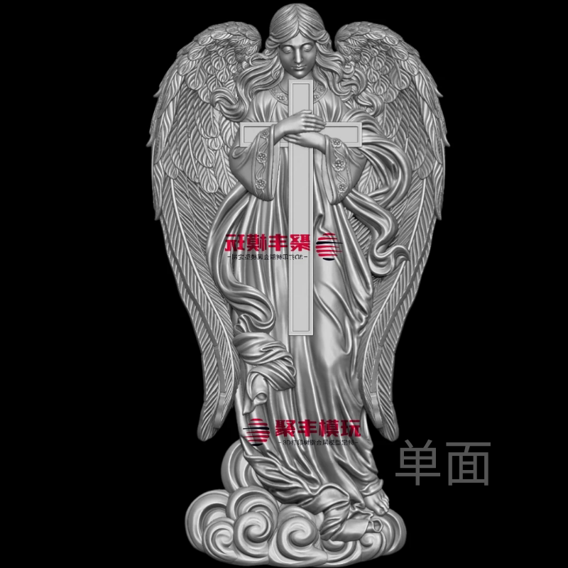 浮雕天使STL文件3D模型西方人物三维图纸STL数据机雕刻CNC