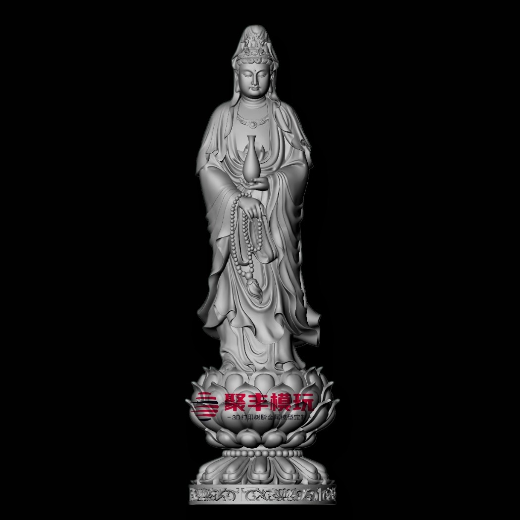 观音菩萨STL文件3D图纸模型观音三维图DTL数据机雕圆雕