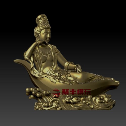 一叶观音STL文件3D模型观音菩萨三维图纸STL数据机雕刻打印