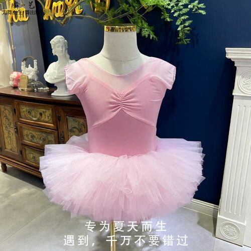 儿童舞蹈服女童练功服夏季短袖芭蕾舞中国舞考级形体服
