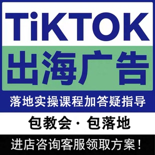 tk广告海外信息流广告投放视频课程代投陪跑教学含答疑指导