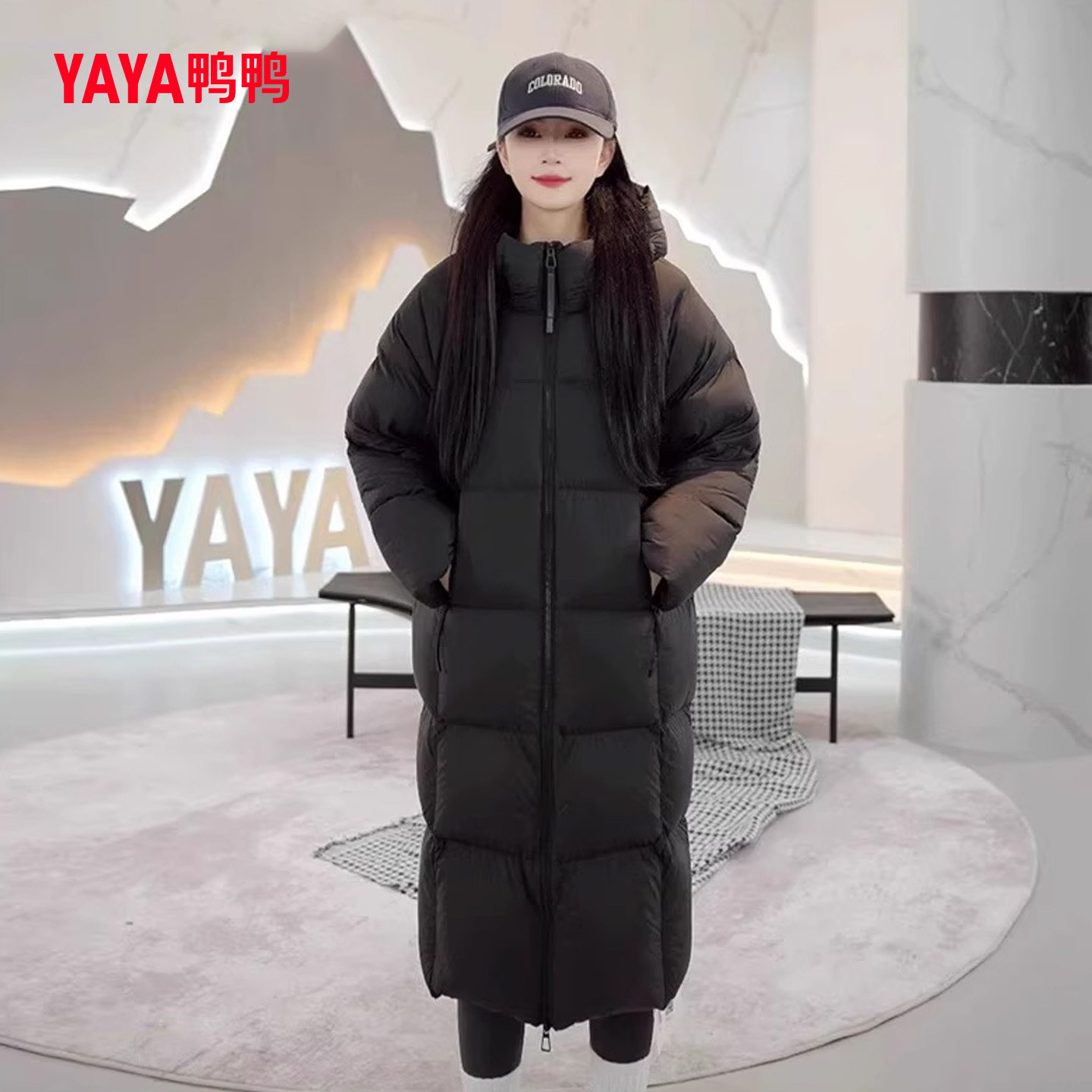 鸭鸭泡芙长款羽绒服女2025冬季新款纯色连帽加厚白鸭绒面包服外套,女装/女士精品,羽绒服,淘宝优惠券,粉丝福利购,淘宝优惠卷